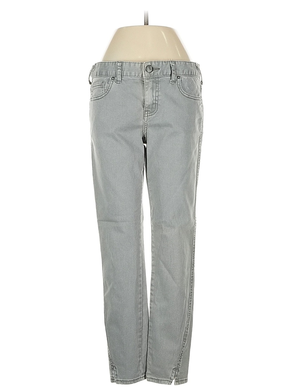 Free People Mid Rise Gray Straight Leg Jeans